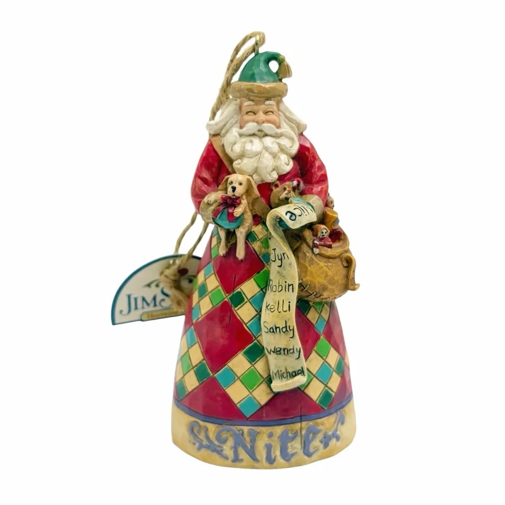 Jim Shore | Naughty or Nice Santa Ornament Double Sided